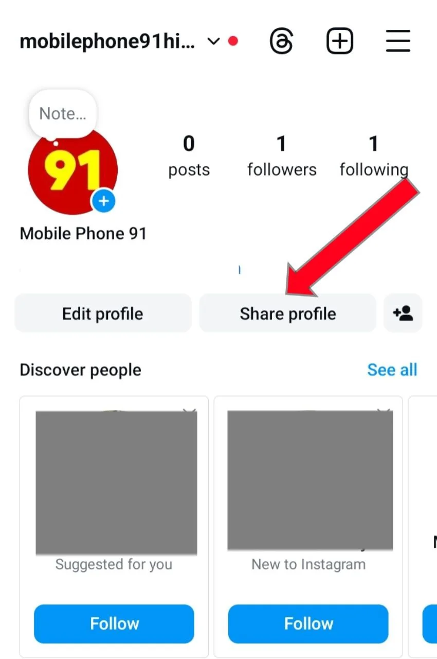 instagram share profile